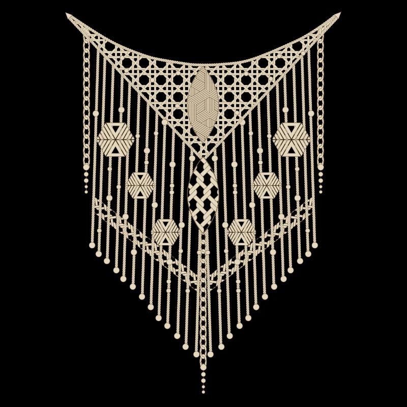 Feines Makramee-Ornament mit geometrischen Details