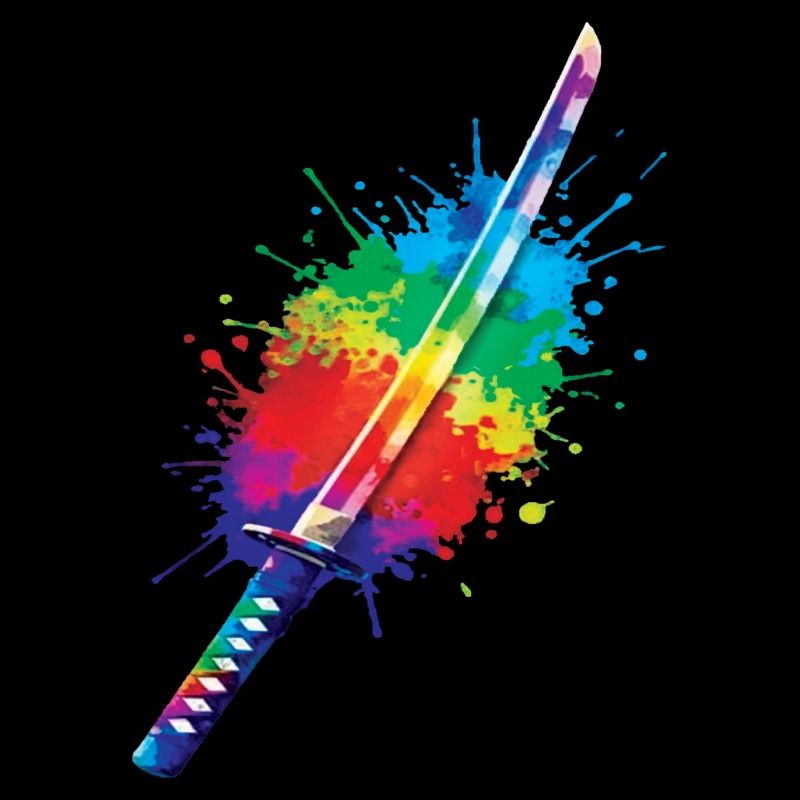 Katana Splash Art – Japanische Schwerter Samurai-Kunst