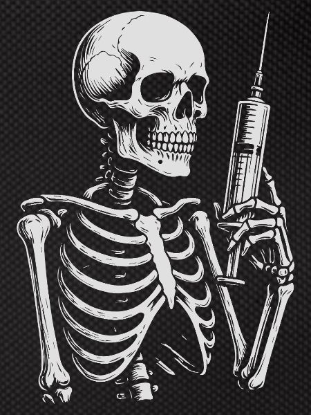 Skeletal Syringe Noir Tee