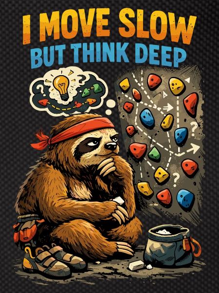 Sloth Bouldering – Comic Climbing Shirt