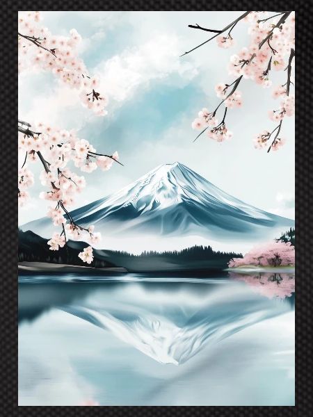 Mount Fuji and cherry blossoms