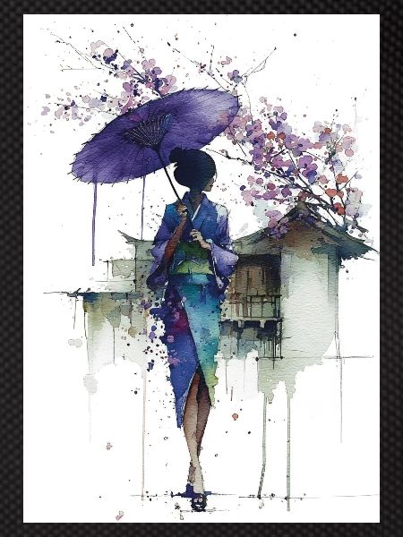 Urban Kimono Under Umbrella