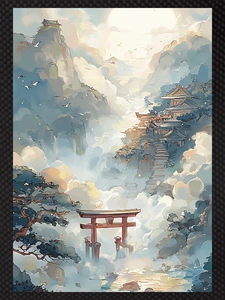 Pagode und Torii-Nebel