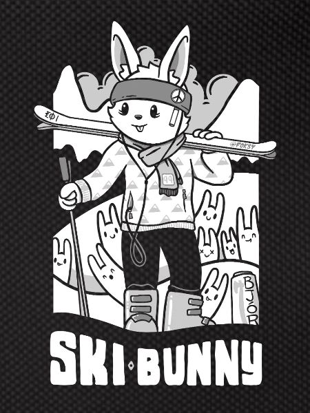 Retro Ski-Bunny-Bergkunst