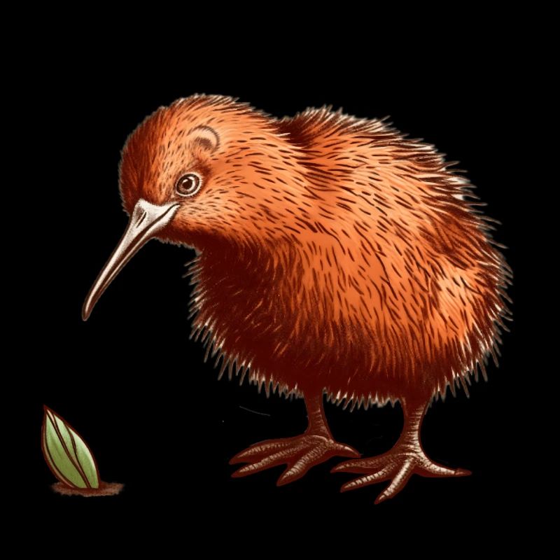 Kiwi Oiseau avec brin d’herbe