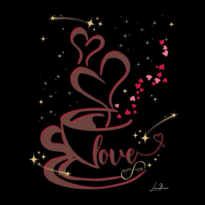 Café - Heart Coffee elegante Silhouette