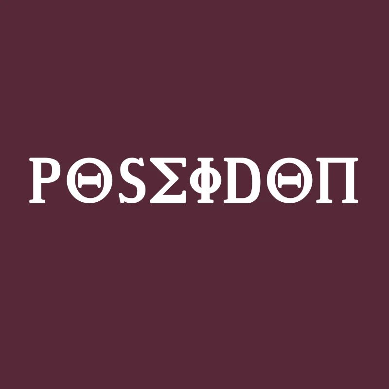 Poseidon design white in Greek script