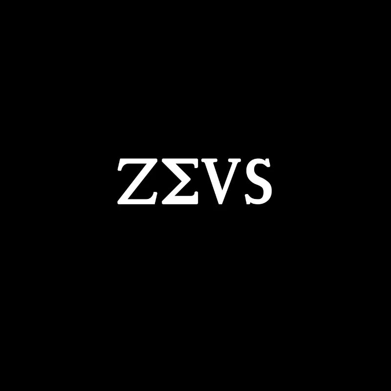 Zeus Design blanc en écriture grecque
