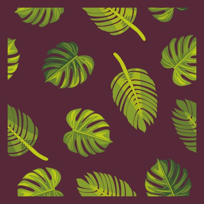Pattern with tropical leaves