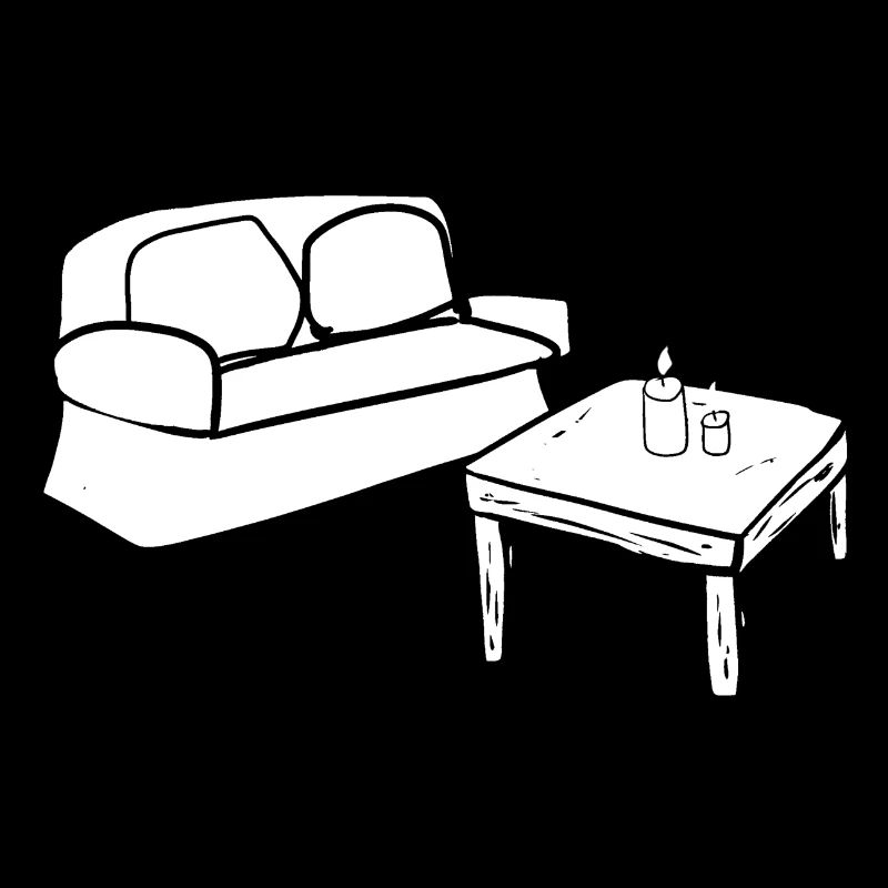 Wohnen Symbol Tisch Sofa Wohnzimmer