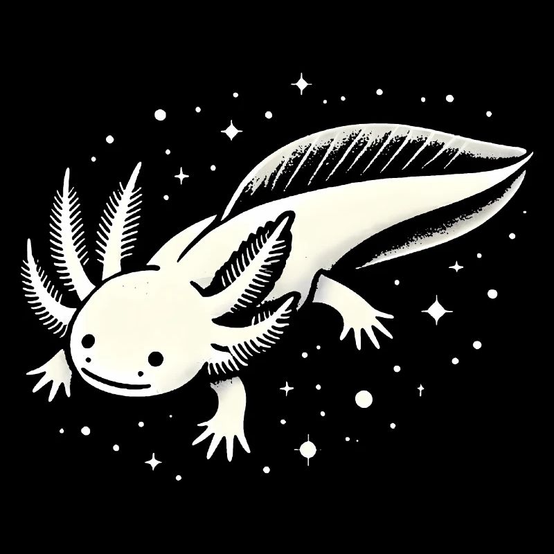 Illustration d’axolotl cosmique