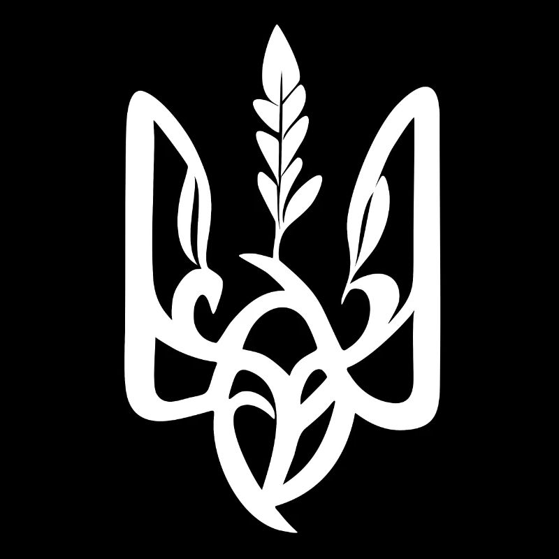 Trident ukrainien, blanc