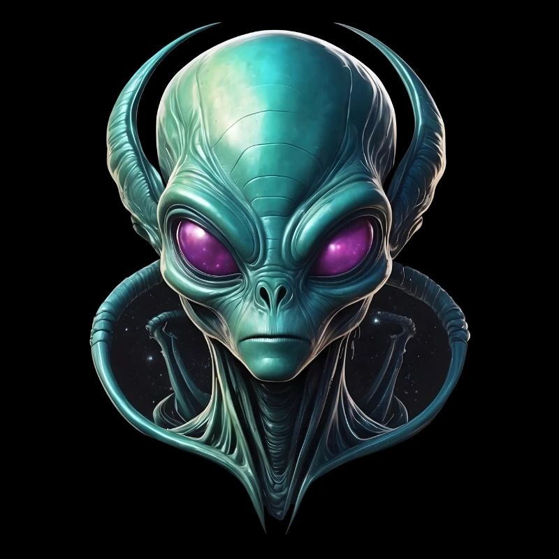 Alien Head with Galaxy Collar