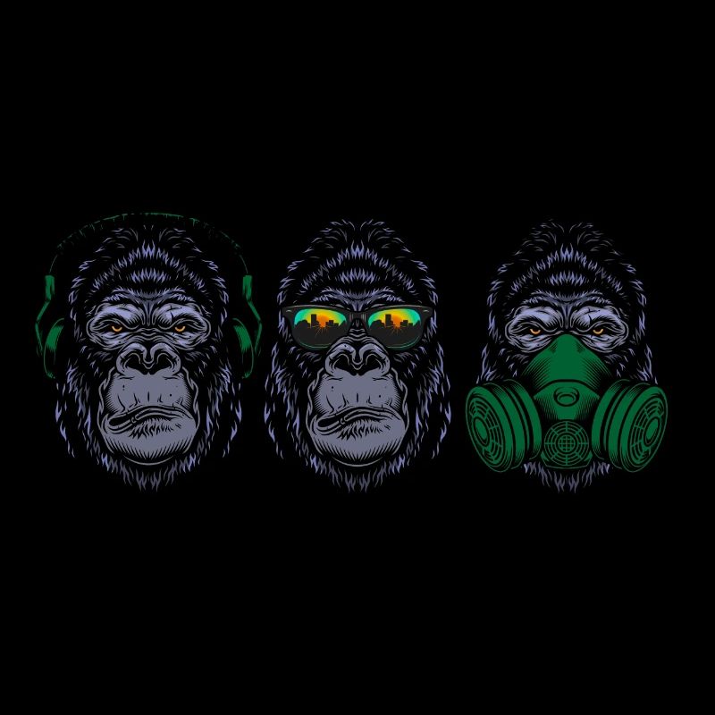 3 Wise Gorillas | Three wise gorillas