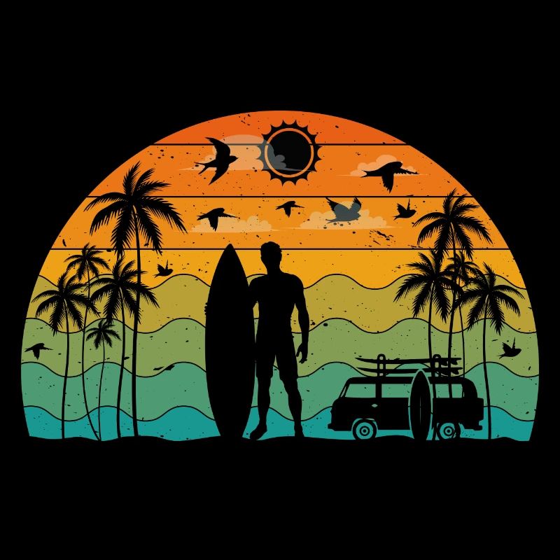 Surf retro sunset