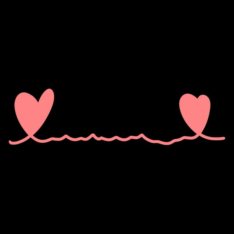 Two Hearts Heart Line Shape Pink