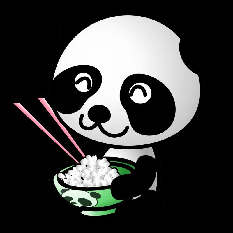 Süßer Panda mit Reisschüssel