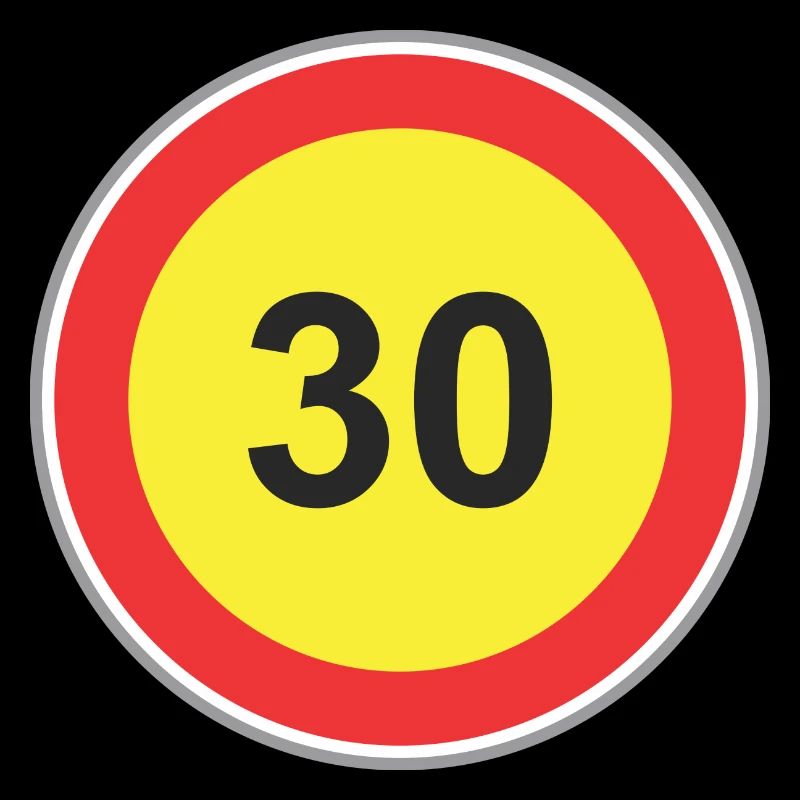 Road Sign 30 yellow
