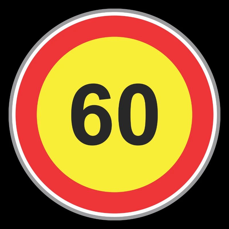 Signe de la route 60 de jaune
