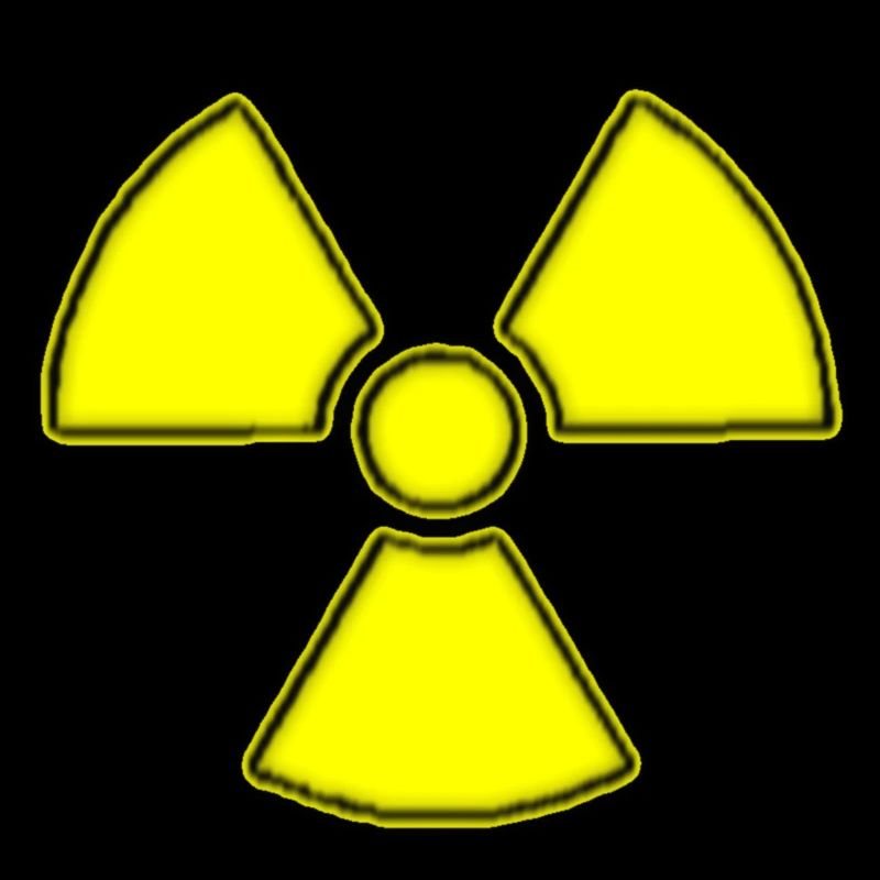Atom sign yellow
