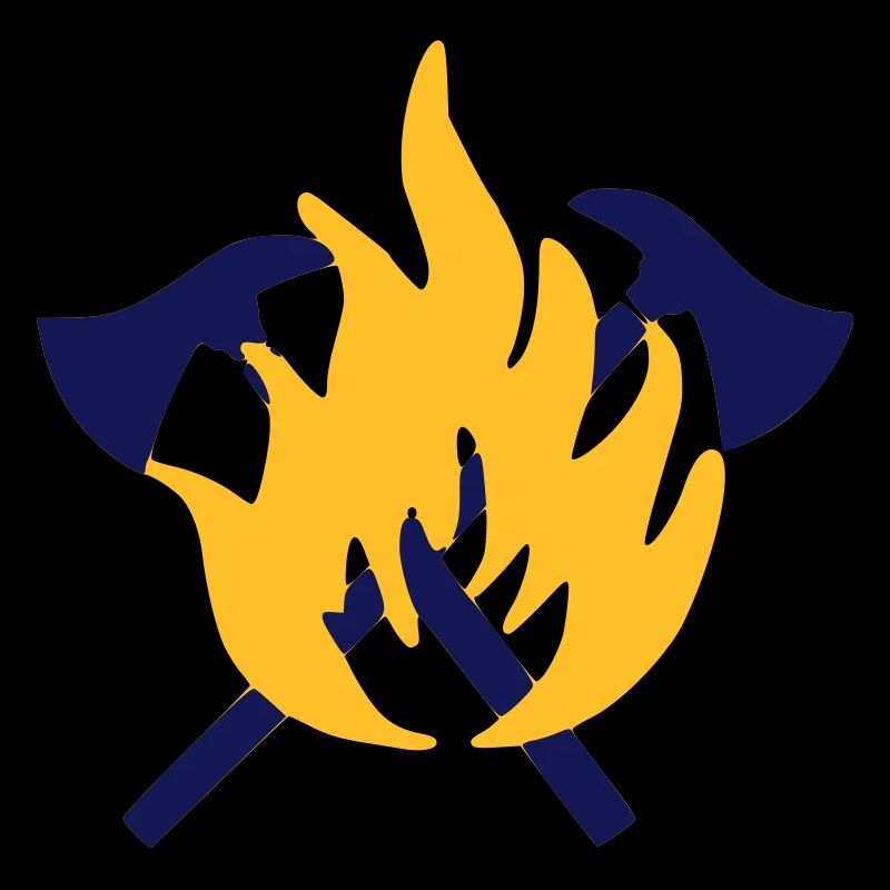 Firefighters flame and ax