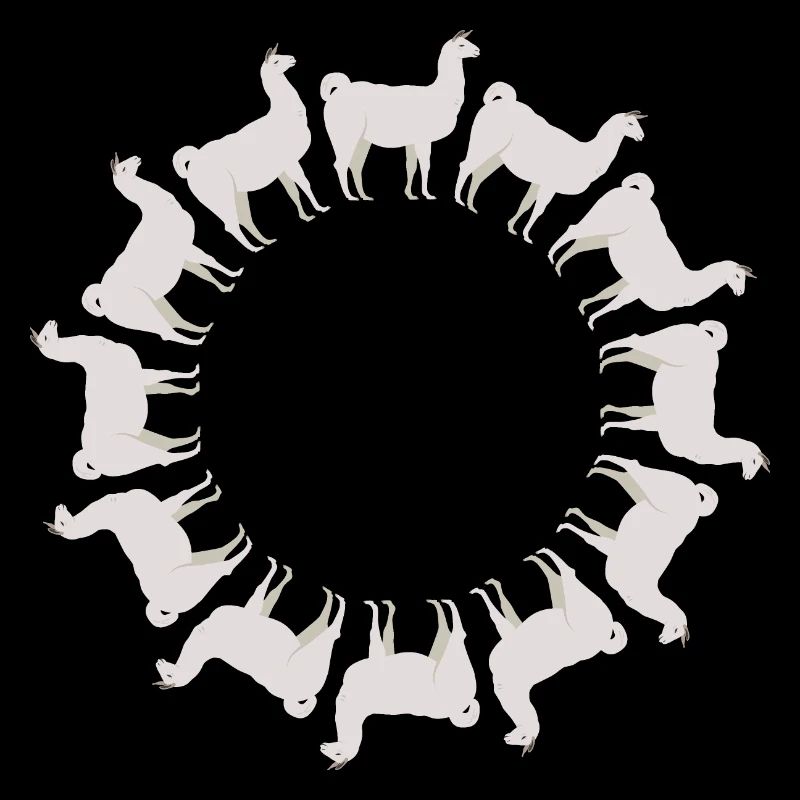 Lama Alpaka im Kreis