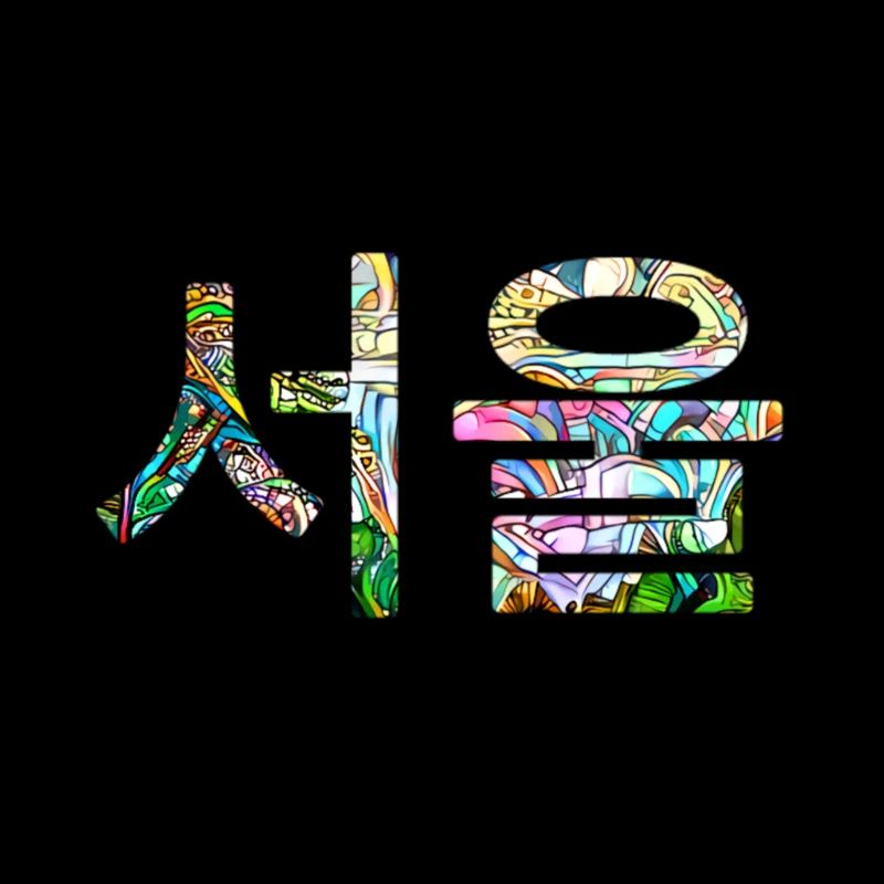 Seoul in Koreanisch - farbiges Design