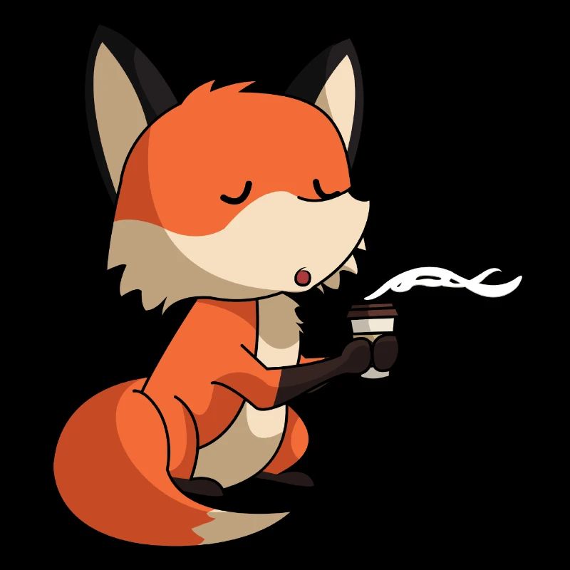 Fox with coffee