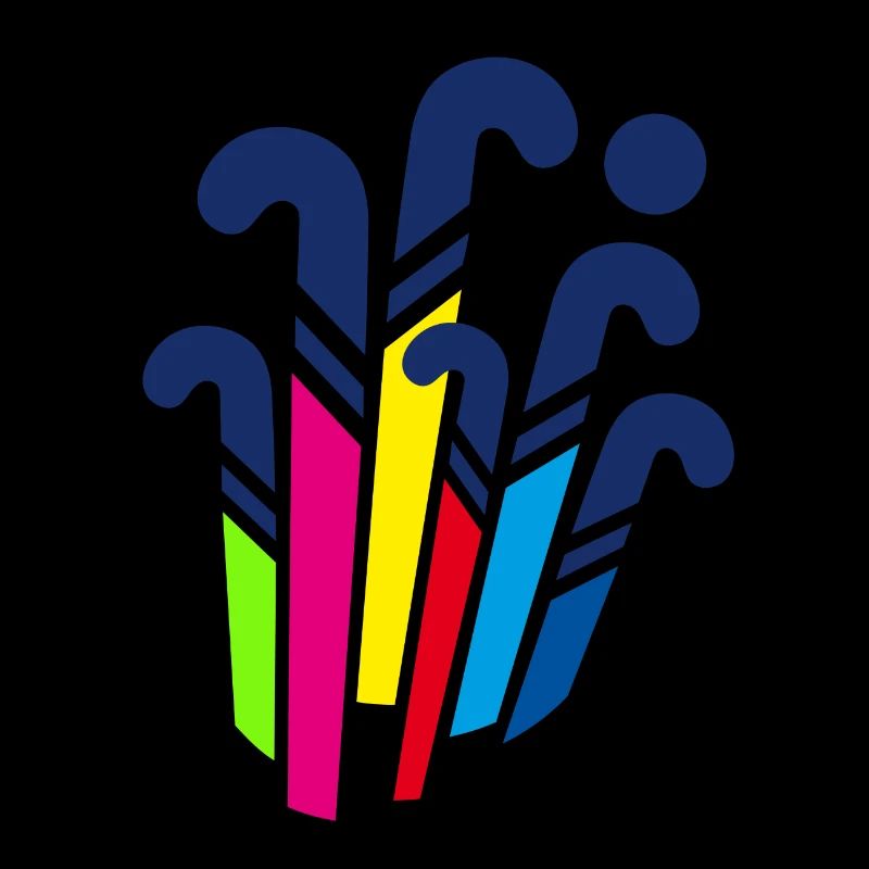 Bunte Hockeyschläger