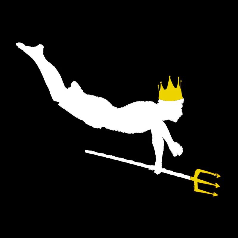 Swimmer with crown and trident