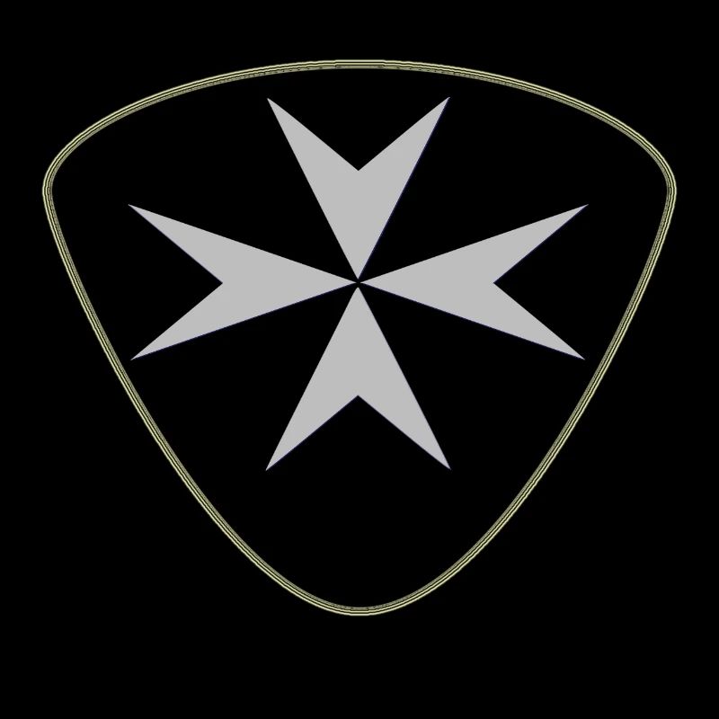 Guitar plectrum Templar cross
