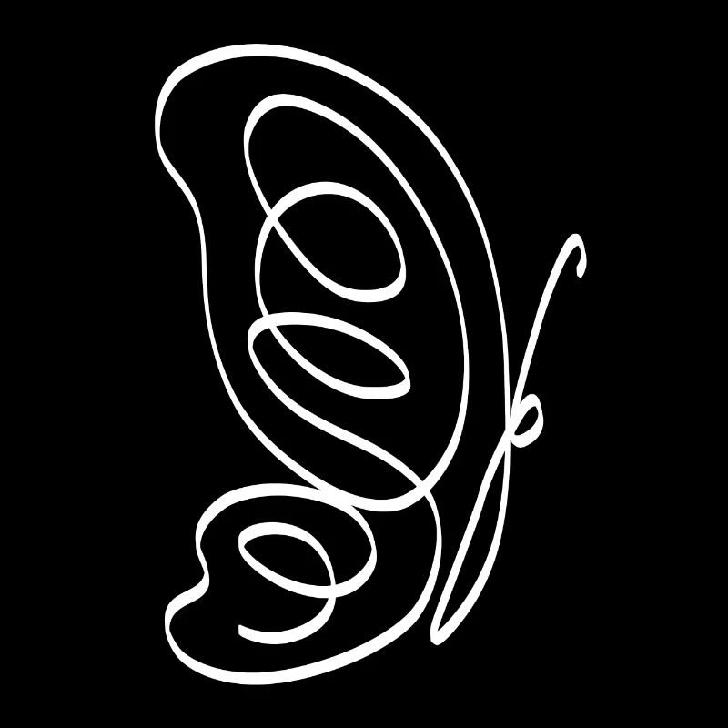One Line Schmetterling weiß