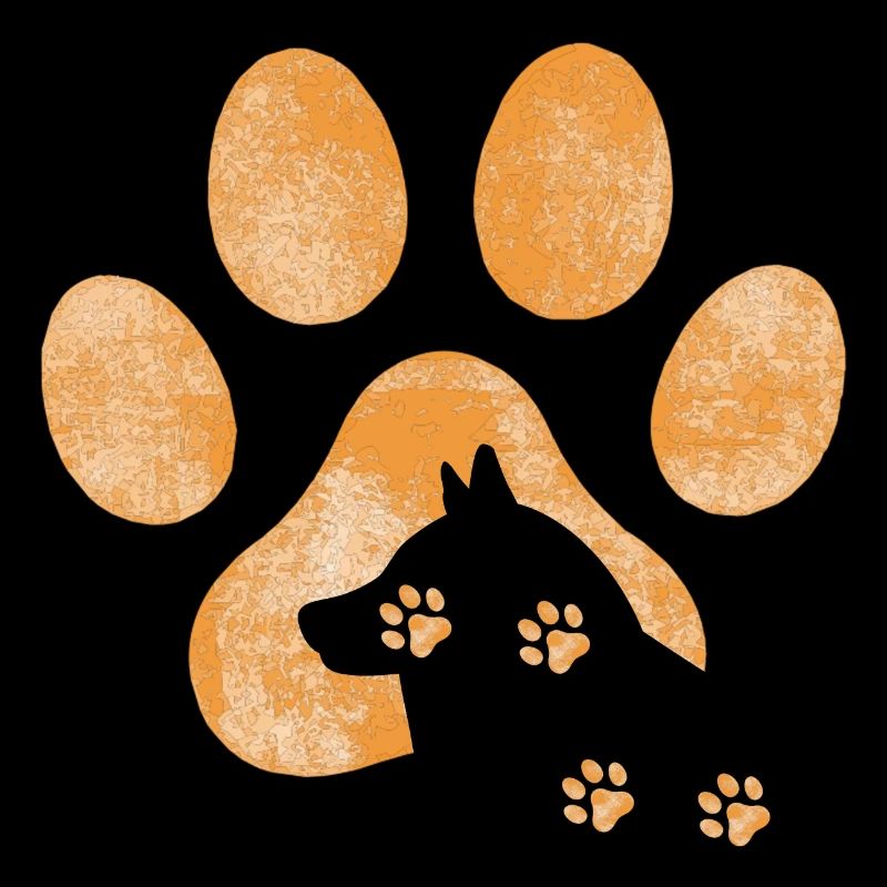 orange malamute paw