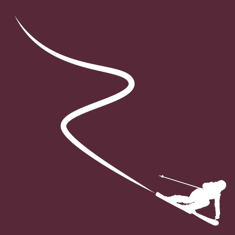 Skier pulls track behind deep snow