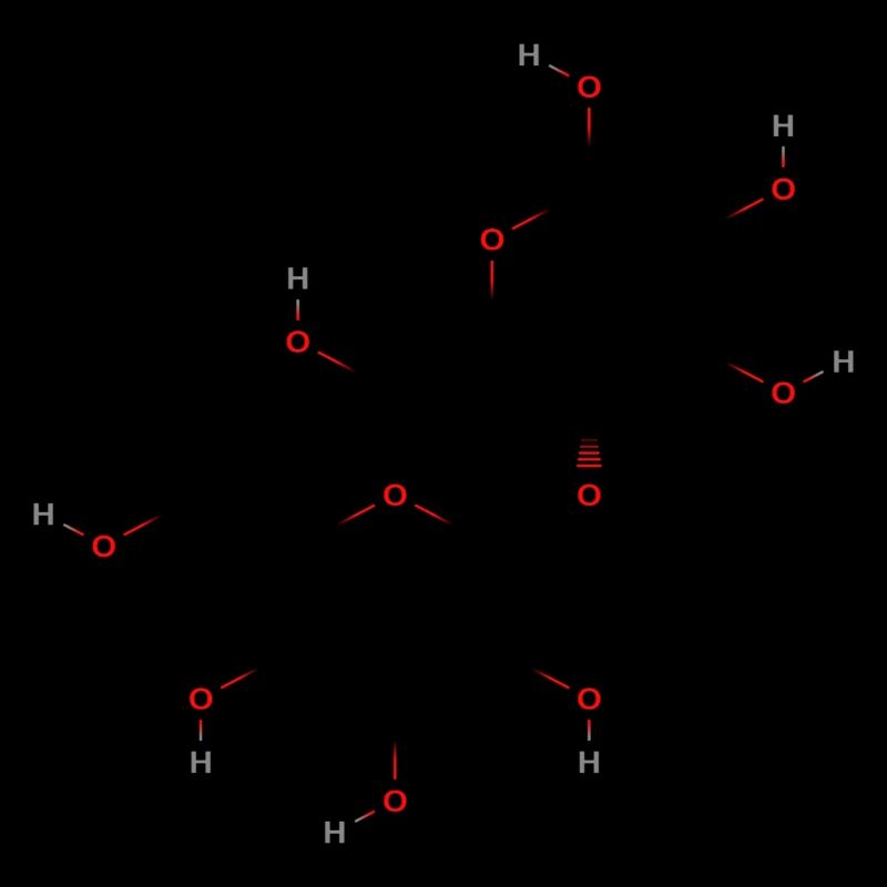 Cellulose Molekül - Farbige Strukturformel