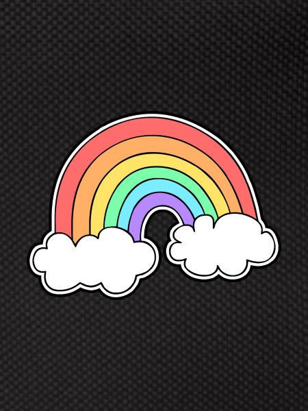 Rainbow with clouds
