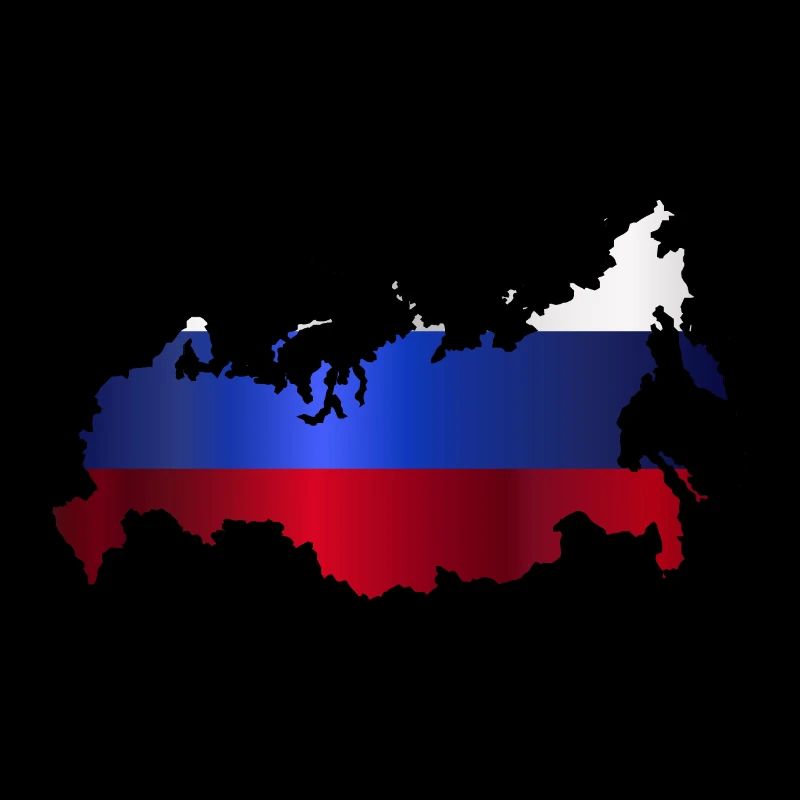 Russian Modern Flag Silhouette Map
