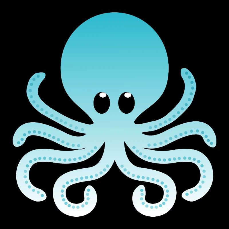 Sky Blue Ombre Octopus