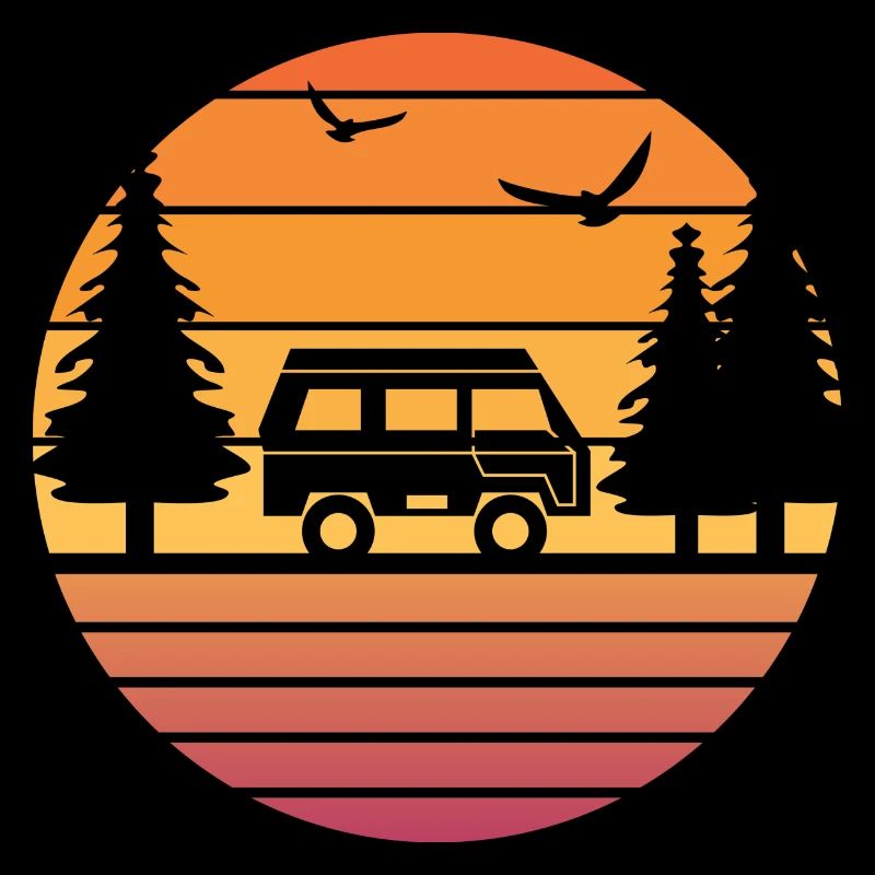 Camping im Wald mit dem Wohmobil