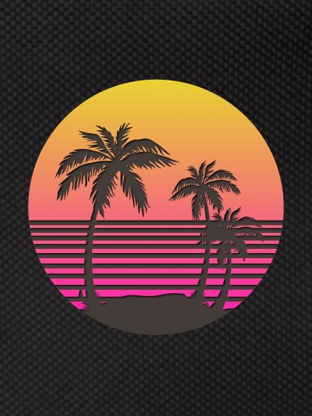 Synthwave Sun and Palms