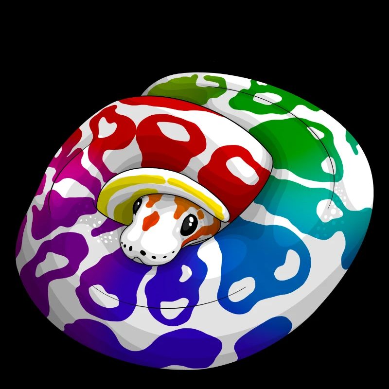 Bébé serpent avec arc-en-ciel
