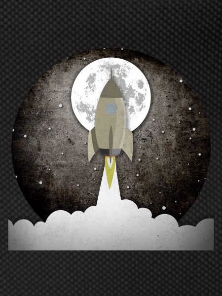 Round old rocket background