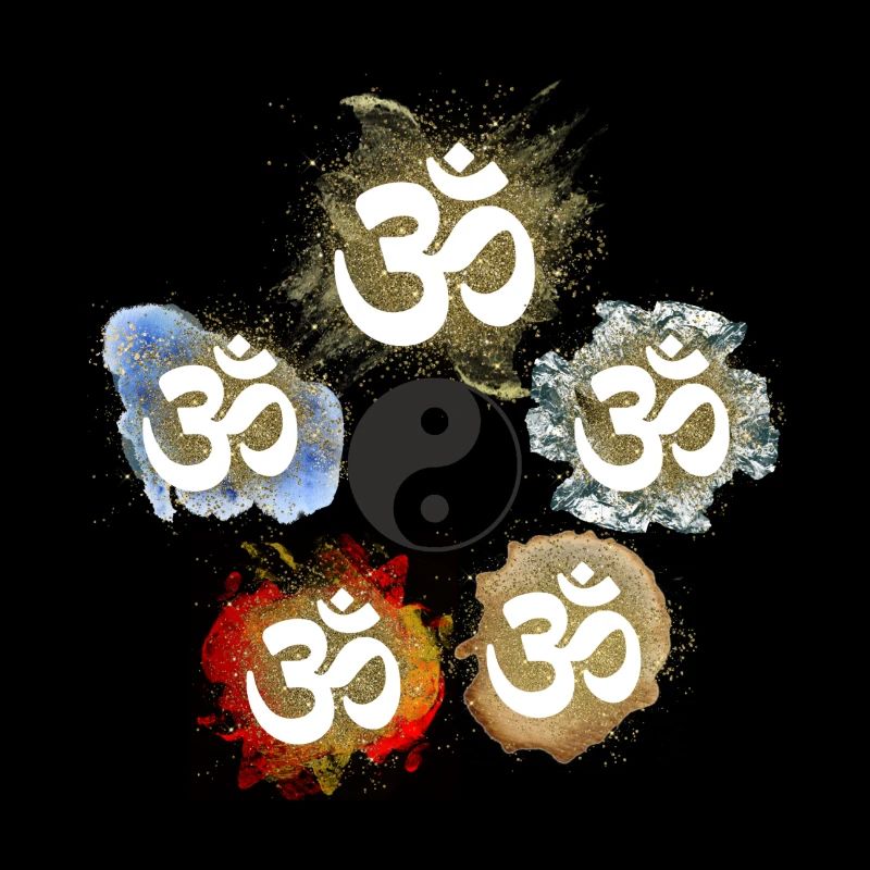 om elemente feuer erde luft metal wasser yin yang
