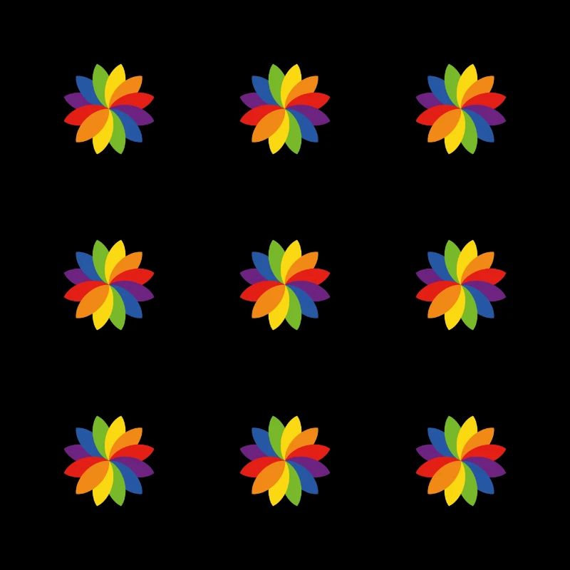 Bright Rainbow Flower Pattern