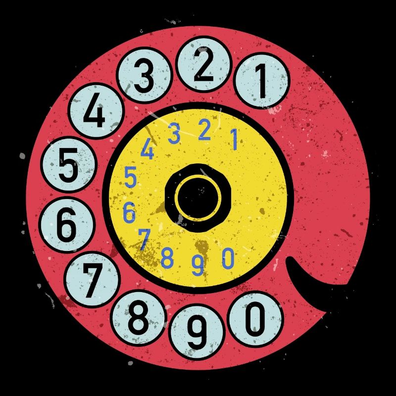 Colorful Dial Vintage Retro Phone Nostalgia