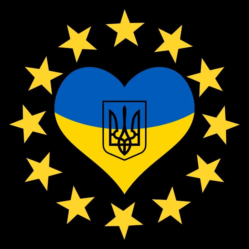 Das Herz der Ukraine mit den Sternen der EU
