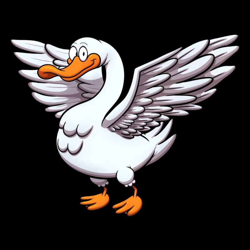 Goose Spreading Wings