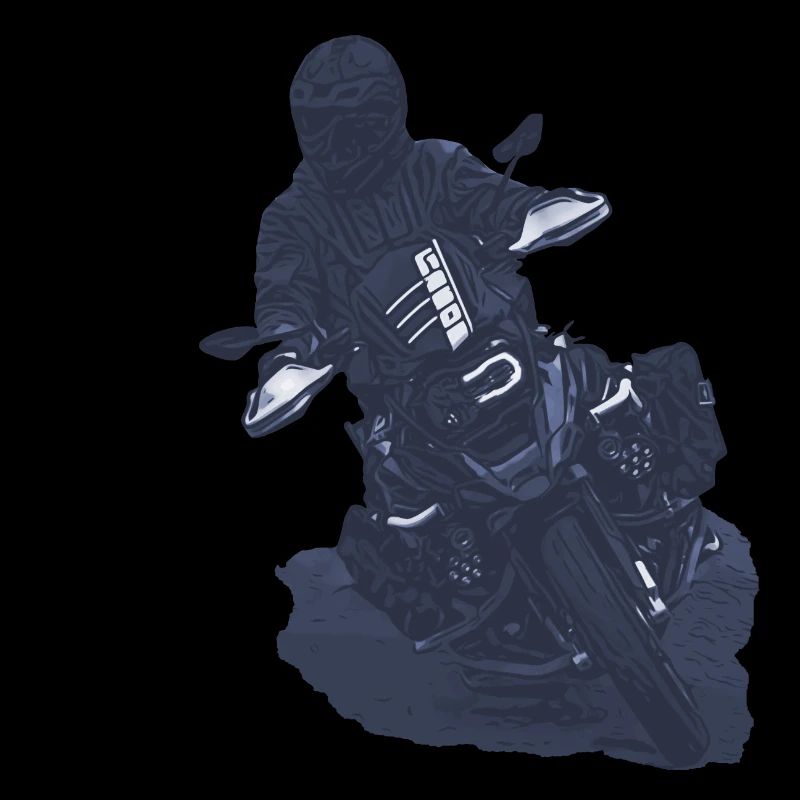 GS Fahrer Schräglage grau