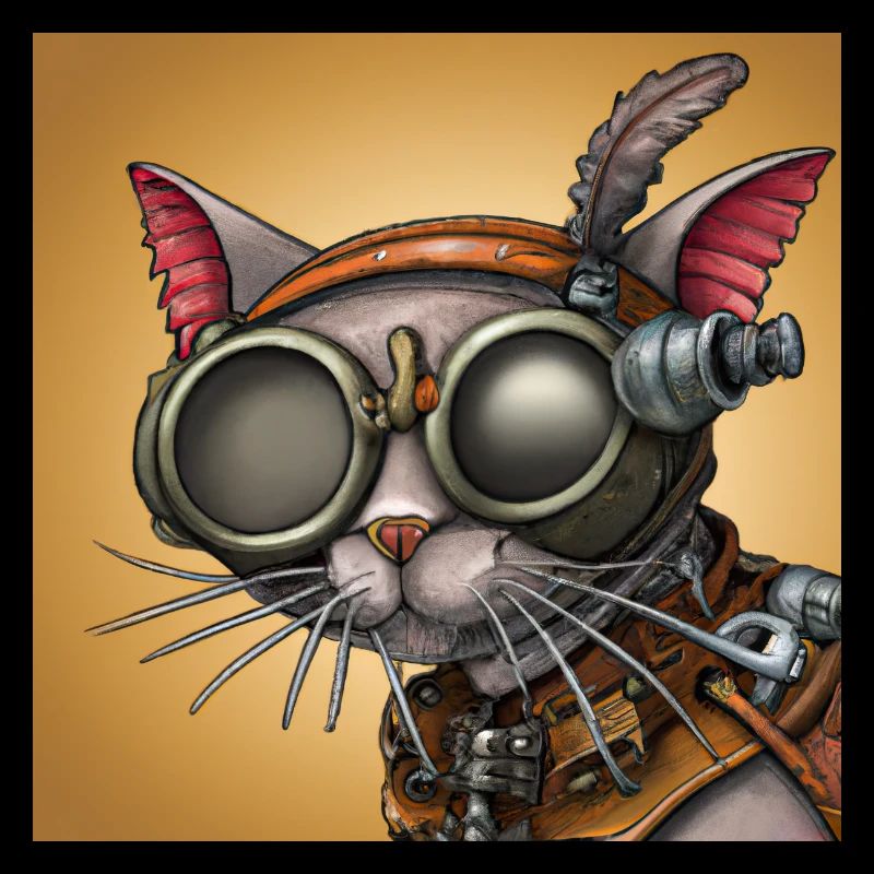 Une promenade dans l’ du robot : chat Steampunk