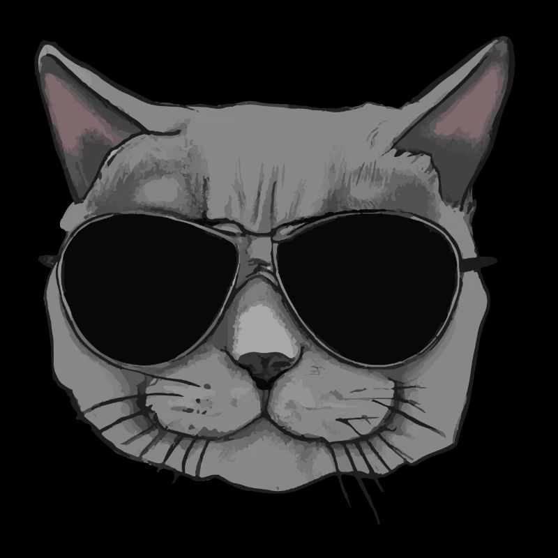 Graue britische Katze mit Sonnenbrille